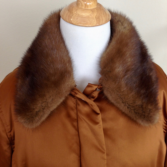 ADRIENNE VITTADINI Copper Down Mink Collar Jacket - Picture 3 of 8